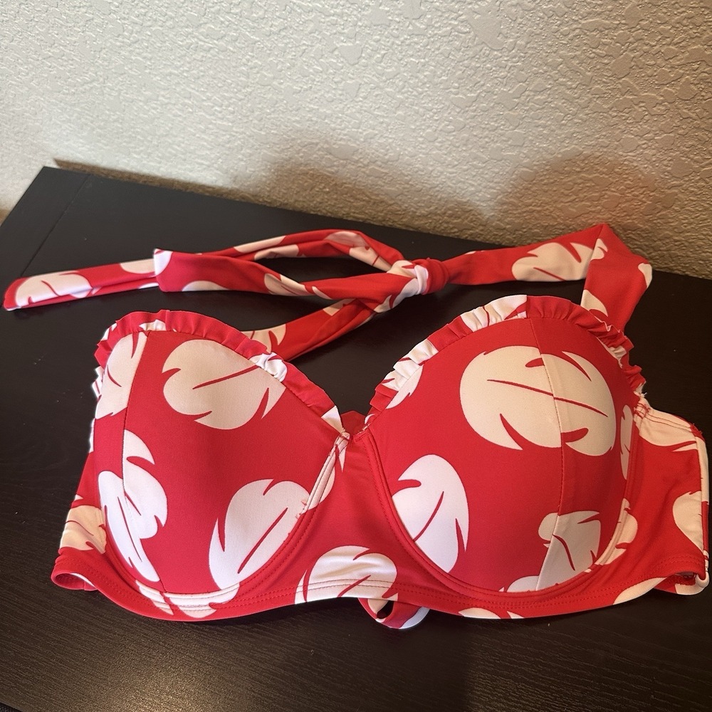 Disney LILO AND STITCH HALTER TOP BIKINI (Top Only) Women's Extra Large Leaf